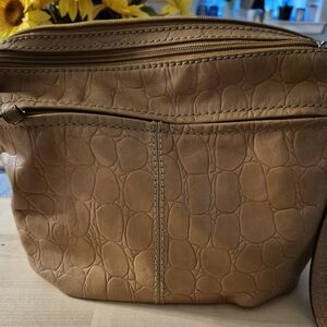 Tignanello Women’s Croc-Embossed Tan Crossbody Bag